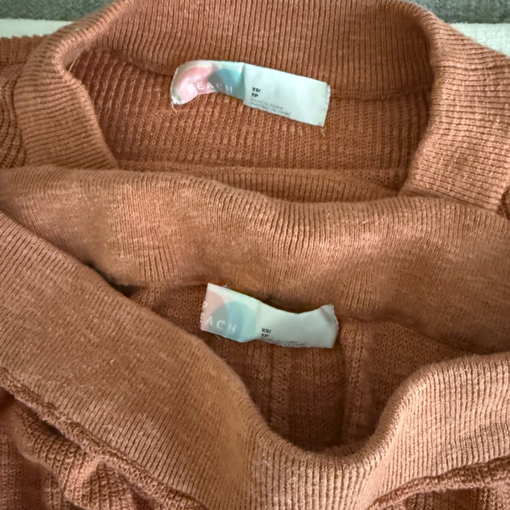 Free People, FP Beach Rust Knit Sweater and Shorts Set - Picture 4 of 5